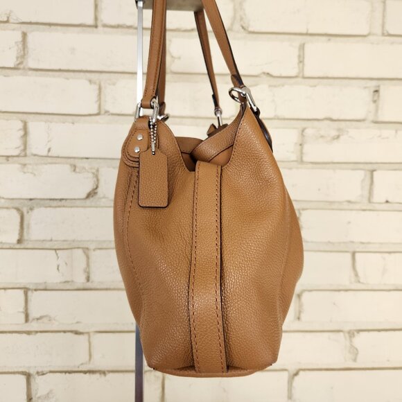 Coach Edie Brown Leather Shoulder Bag Purse - Picture 7 of 14